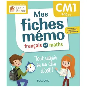 MAGNARD Mes fiches mémo Français et Maths CM1 - Une collection conçue par Lutin Bazar - Tout retenir en un clin d'oeil (Broché) pas cher