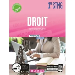 Delagrave Parcours croisés : droit - 1re STMG - manuel élève (édition 2019) pas cher