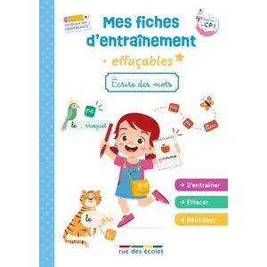 Mes fiches d’entraînement effaçables - Écrire des mots pas cher
