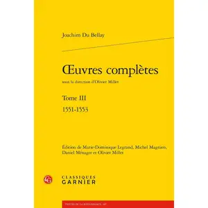 Comparateur de prix : Classiques Garnier Oeuvres complètes. tome iii - 1551-1553 broché