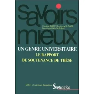 Comparateur de prix : Presses Universitaires Du Septen-Trion Un genre universitaire le rapport de soutenance de thèse