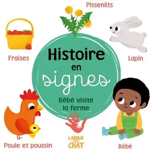 Langue Au Chat Bébé visite la ferme : histoire en signes Isabelle Jacqué pas cher