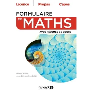 Comparateur de prix : De Boeck Supérieur Formulaire de maths