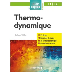 Comparateur de prix : De Boeck Supérieur Thermodynamique