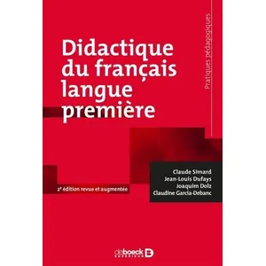 De Boeck Supérieur Didactique du français langue première