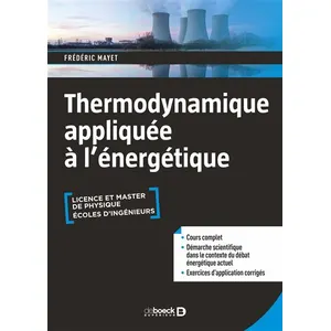 Comparateur de prix : De Boeck Supérieur Thermodynamique appliquée à l’énergétique