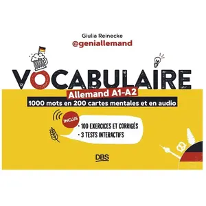 De Boeck Supérieur Vocabulaire allemand A1-A2 en 1000 mots, 200 cartes mentales et en audio avec geniallemand broché