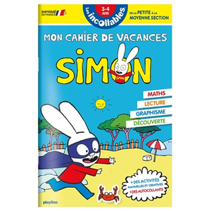 Play Bac Eds Mon cahier de vacances Simon : De la petite à la moyenne section pas cher