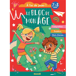 Hemma Le bloc de mon âge (7-8 ans) - A toi de jouer ! (Fille garçon fond rouge et vert)