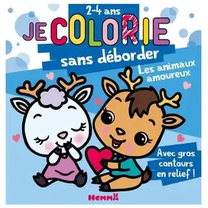 ISBN Hemma Je colorie sans déborder (2-4 ans) - Les animaux amoureux - Avec gros contours en relief ! pas cher
