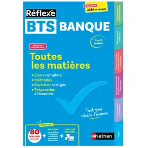 Comparateur de prix : Nathan BTS banque, 1re et 2e années : toutes les matières : examens 2026 et suivants
