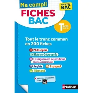 Comparateur de prix : Nathan Ma Compil Fiches BAC Terminale Tronc commun: Tout le tronc commun