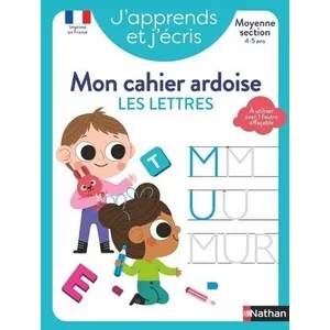 Comparateur de prix : Nathan J'apprends et j'écris : Les lettres - MS - mon cahier ardoise (édition 2024)