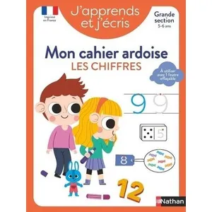 Nathan J'apprends et j'écris - Mon cahier ardoise Les chiffres GS broché