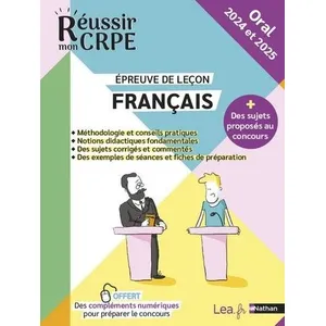 Comparateur de prix : Nathan Epreuve orale Leçon - Français - CRPE 2024 et 2025: Epreuve de leçon Oral