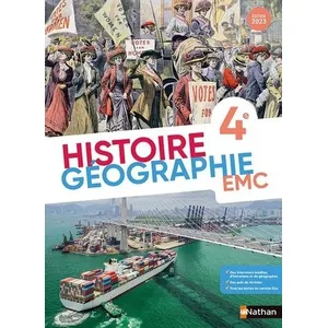 Comparateur de prix : Nathan Histoire, géographie, EMC - 4e - livre de l'élève (édition 2023)