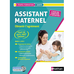 Nathan Assistant maternel - Le tout-en-un - Bloc 1 Bloc 2 Bloc 3 - Préparation à l'agrément (EFS) - 2023 pas cher