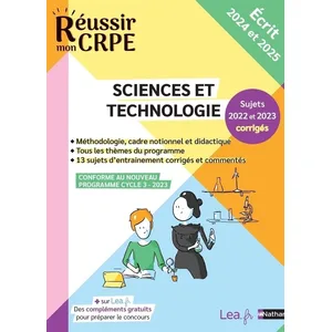 Comparateur de prix : Nathan Sciences et technologie : sujets 2022 et 2023 corrigés : écrit 2024 et 2025