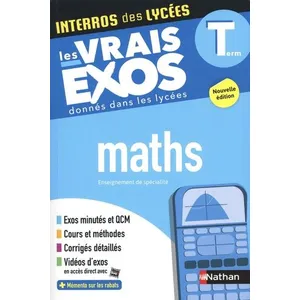 Comparateur de prix : Nathan Maths enseignement de spécialité terminale : les vrais exos donnés dans les lycées