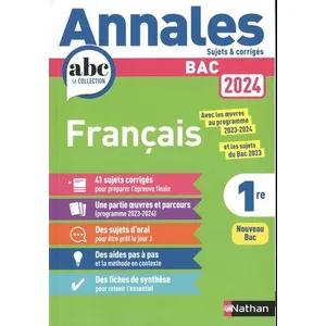 Comparateur de prix : Nathan Annales Bac Français 2024 Anne Cassou-Noguès (Auteur)