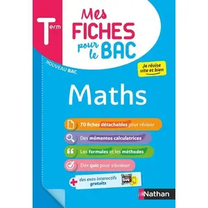 Comparateur de prix : Nathan Mes fiches pour le bac : Mathématiques - Terminale (édition 2025)