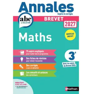 Annales Brevet 2027 Maths - Sujets & Corrigés - Carole Feugère - Nathan - broché - Scolaire / Universitaire broché