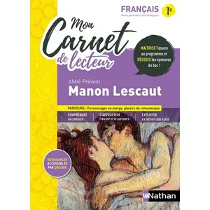 Comparateur de prix : Nathan Mon Carnet de lecteur : Manon Lescaut   Abbé Prévost - Bac Français 2025