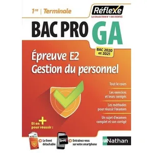 Comparateur de prix : Nathan Épreuve E2 Gestion du Personnel - 1re/Term Bac Pro GA - Réflexe