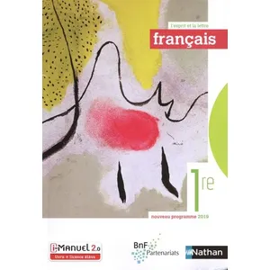 Nathan Français 1ère (L'esprit et la lettre) Livre + Licence élève 2019 pas cher