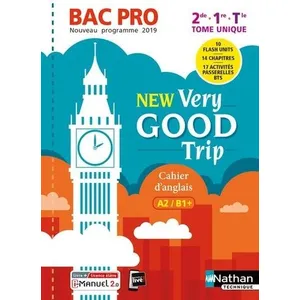Nathan Technique Cahier D'anglais 2de 1re Tle Bac Pro A2/B1+ New Very Good Trip