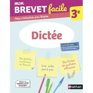 Comparateur de prix : Nathan Dictée 3e - Mon Brevet facile - Préparation à l'épreuve du Brevet 2025 (5)
