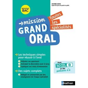 Comparateur de prix : Nathan Mission grand oral, toutes les spécialités : nouveau bac