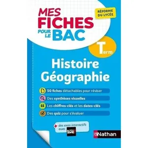 Comparateur de prix : Nathan Histoire-Géographie Terminale - Mes fiches pour le BAC Tle - BAC 2025