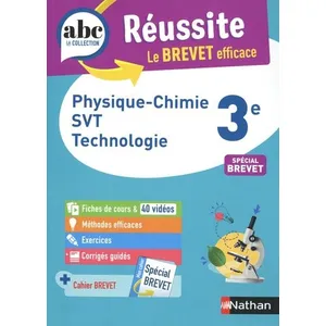 Comparateur de prix : Nathan ABC Réussite Physique-Chimie Svt tecnologie 3e - Brevet 2023