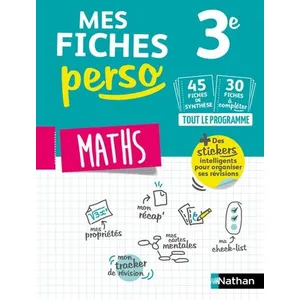 Comparateur de prix : Nathan Maths 3e - Mes fiches perso Brevet - Révisions Brevet 2025 (1)