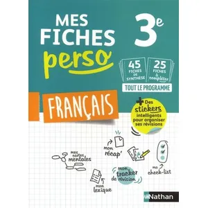 Comparateur de prix : Nathan Français 3e - Mes fiches perso Brevet - Révisions Brevet 2025 (2)