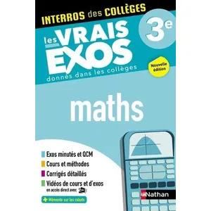 Comparateur de prix : Nathan Interros des Collèges Maths 3e Lucie-Anne Billy (Auteur), Axelle Bezard-Falgas (Auteur)