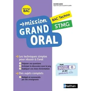 Comparateur de prix : Nathan Mission grand oral, bac techno, STMG : nouveau bac Olivier Jaoui