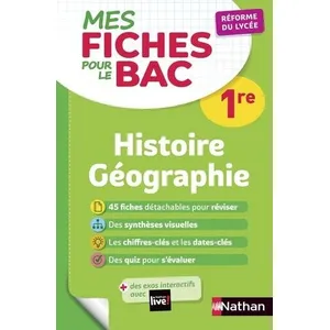 Comparateur de prix : Nathan MES FICHES ABC DU BAC Tome 6 : histoire géographie - 1re (édition 2019)