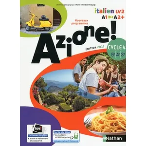Comparateur de prix : Nathan Azione ! italien LV2, A1-A2+, cycle 4, 5e, 4e, 3e : nouveaux programmes