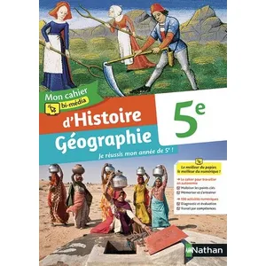 Nathan Mon cahier bi-média d'Histoirstoire Géographie 5e- Cahier de l'élève - 2021 pas cher