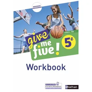 Comparateur de prix : Nathan Give me five ! 5e, cycle 4, A2 : workbook : nouveaux programmes