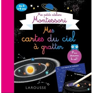 ISBN Larousse Mes petits ateliers Montessori : mes cartes du ciel à gratter pas cher