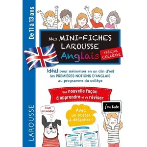 Comparateur de prix : Mes mini-fiches Larousse anglais spécial collège : de 11 à 13 ans