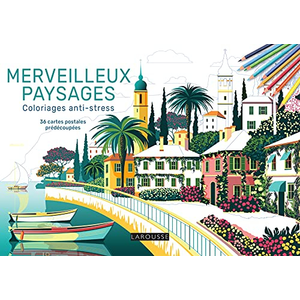 Larousse Merveilleux paysages - Coloriages anti-stress pas cher