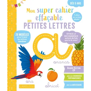 Comparateur de prix : Larousse Mon super cahier effaçable - Petites lettres - De la Grande section au CP 5-6 ans broché