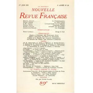 La Nouvelle Revue Française N° 30, Juin 1955