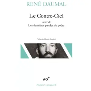 ISBN Gallimard Le Contre-Ciel / Les Dernières paroles du poète pas cher