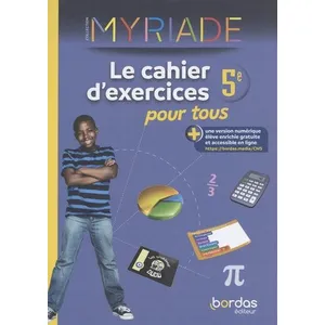 Bordas Myriade - Maths 5e - 2023 - Cahier d'exercices pour tous (Broché)