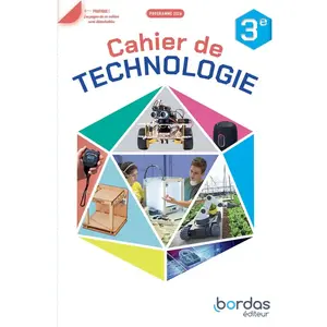 Bordas Cahier de technologie 3e : programme 2026 pas cher